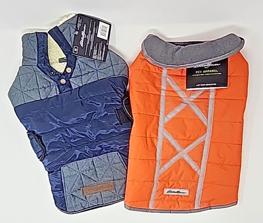 NWT Eddie Bauer Pet Apparel DOG Jacket Fleece Cold Winter Coat MEDIUM 20-35lbs.