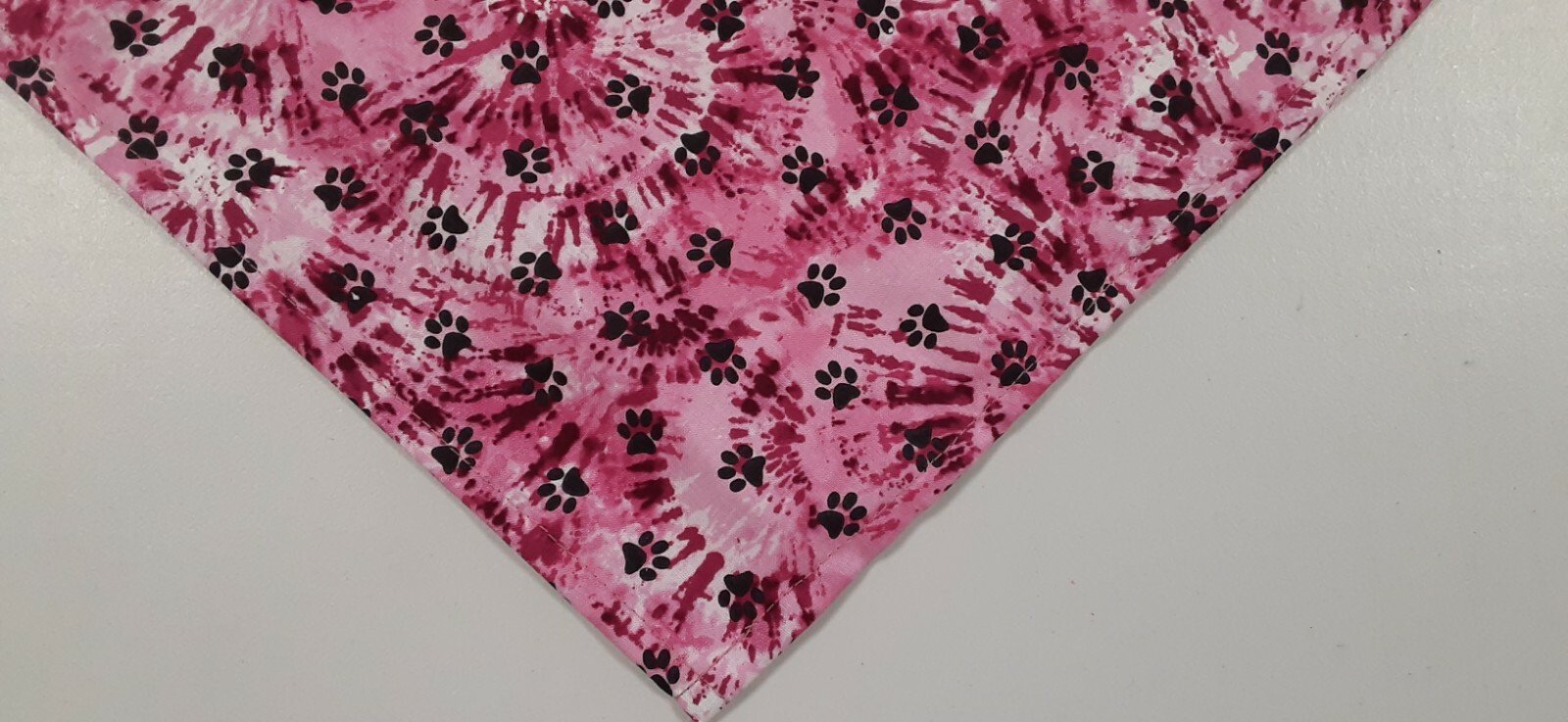 Bandana/Scarf, Tie On/Slide On, Pink, Tie Dyed, Paw Prints, S,M