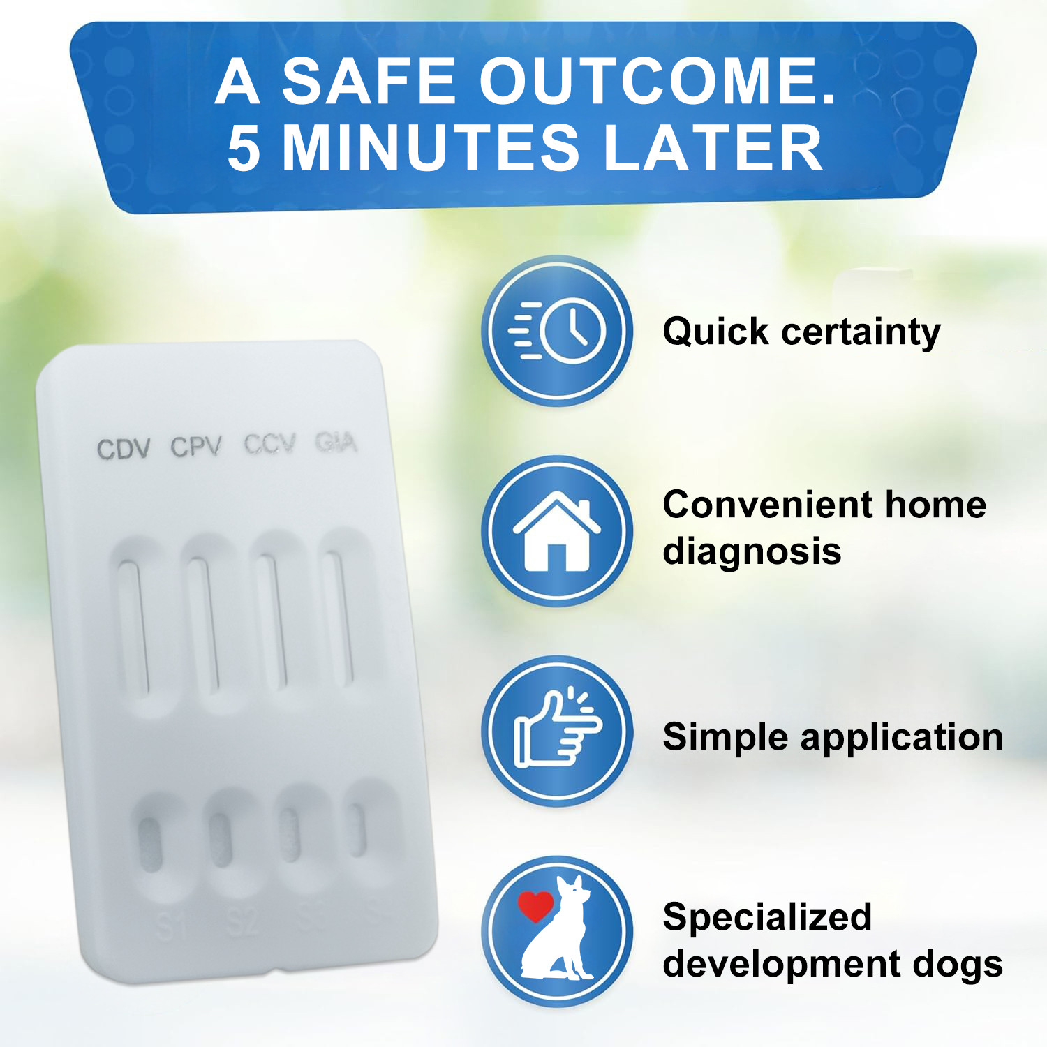 2pcs Canine/Dog 4-in-1 CDV/CPV/CCV/GIA Test Kit Health Pet Rapid test Home Test