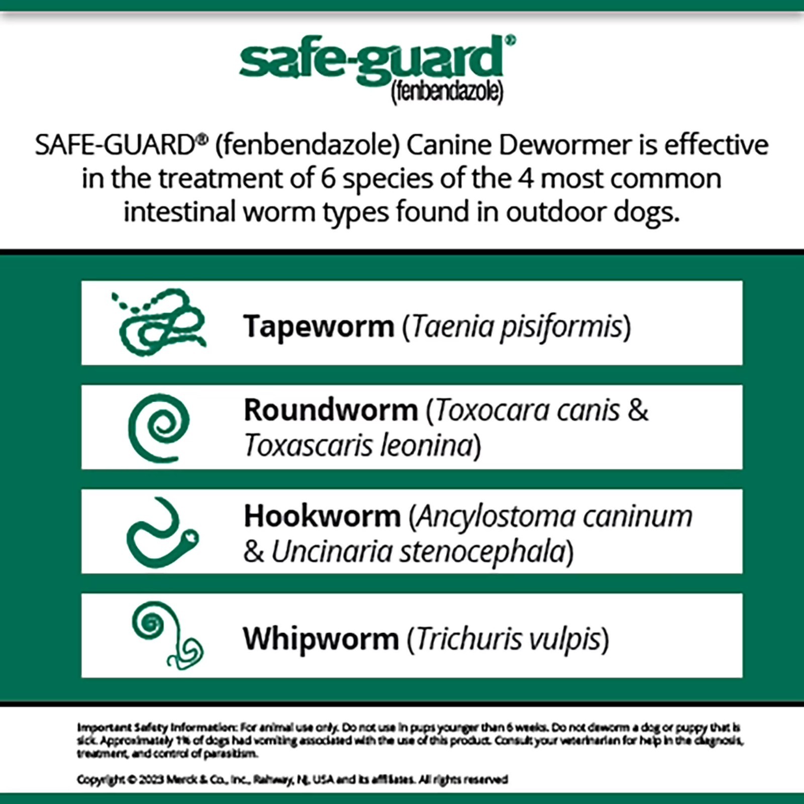 Safe-Guard Panacur Canine Dewormers K9 Dogs 40 lbs 4gm 3-Pack