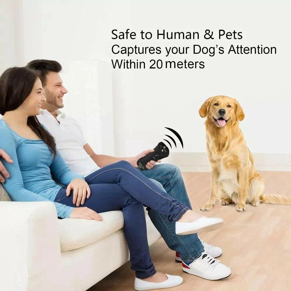 Ultrasonic Anti Dog Barking Device Pet Trainer LED Light Gentle Chaser Style