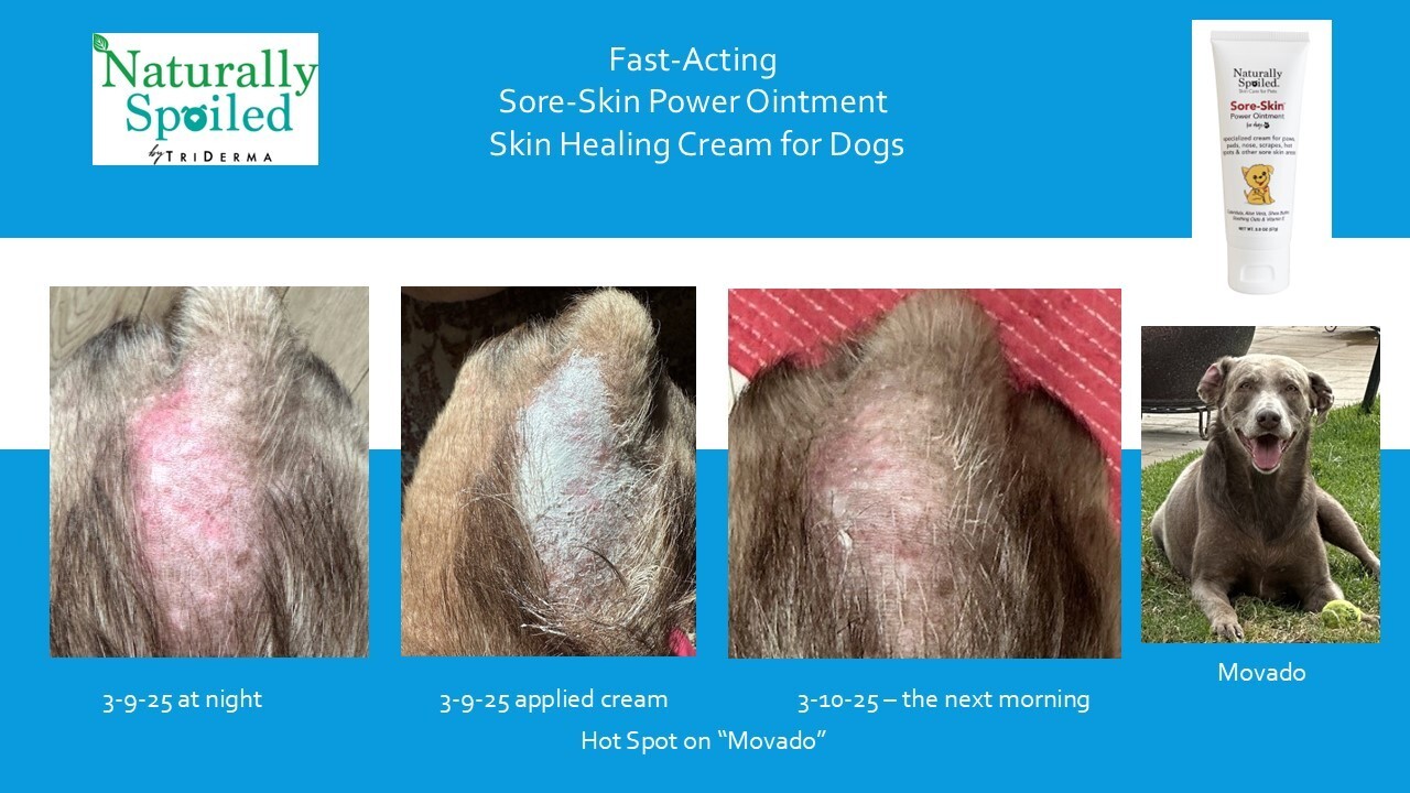 Dog Skin Care, Hot Spots, Itch Relief, Paw Pads, Dry, Cracked Elbows 2 oz