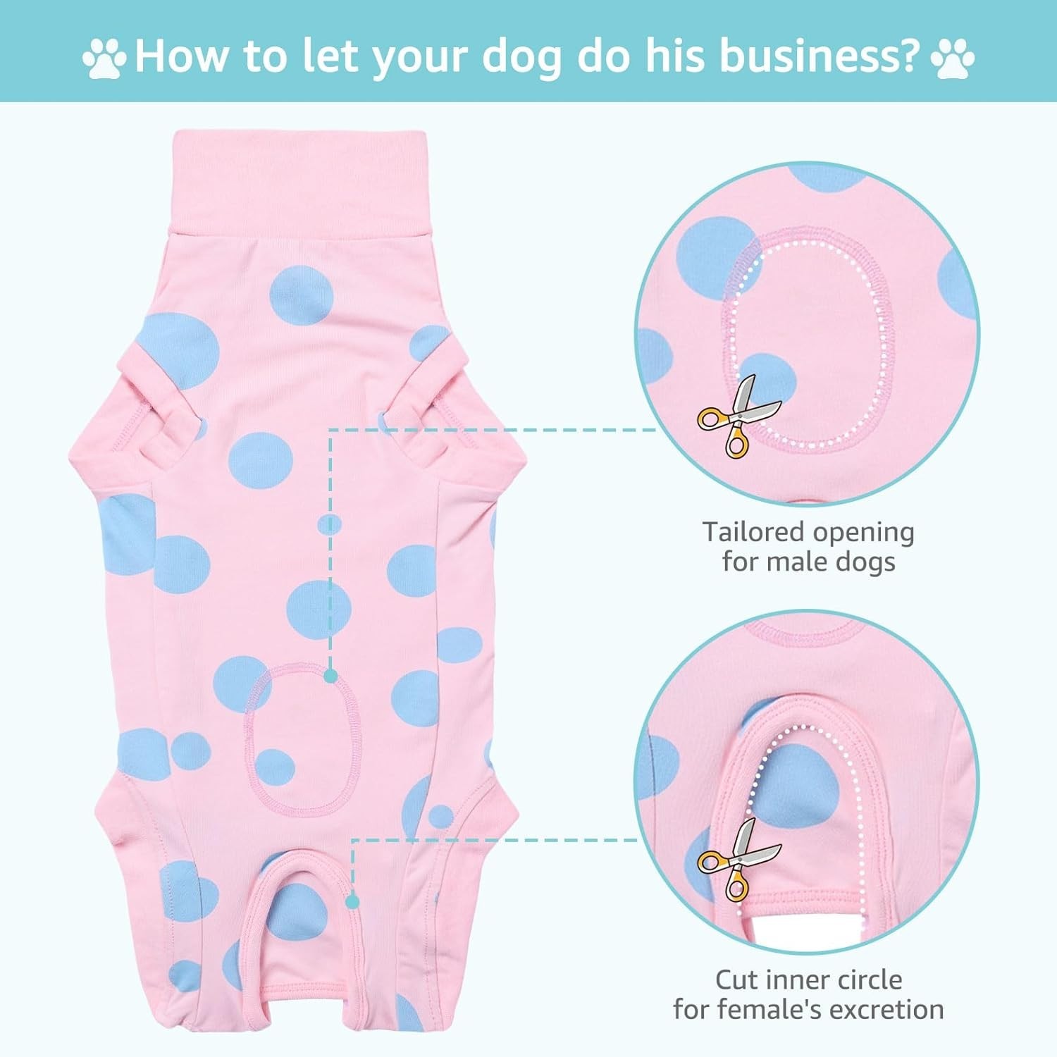 Dog Surgery Recovery Suit Female Spay, Post Recovery Suit Protective Wear (3XL