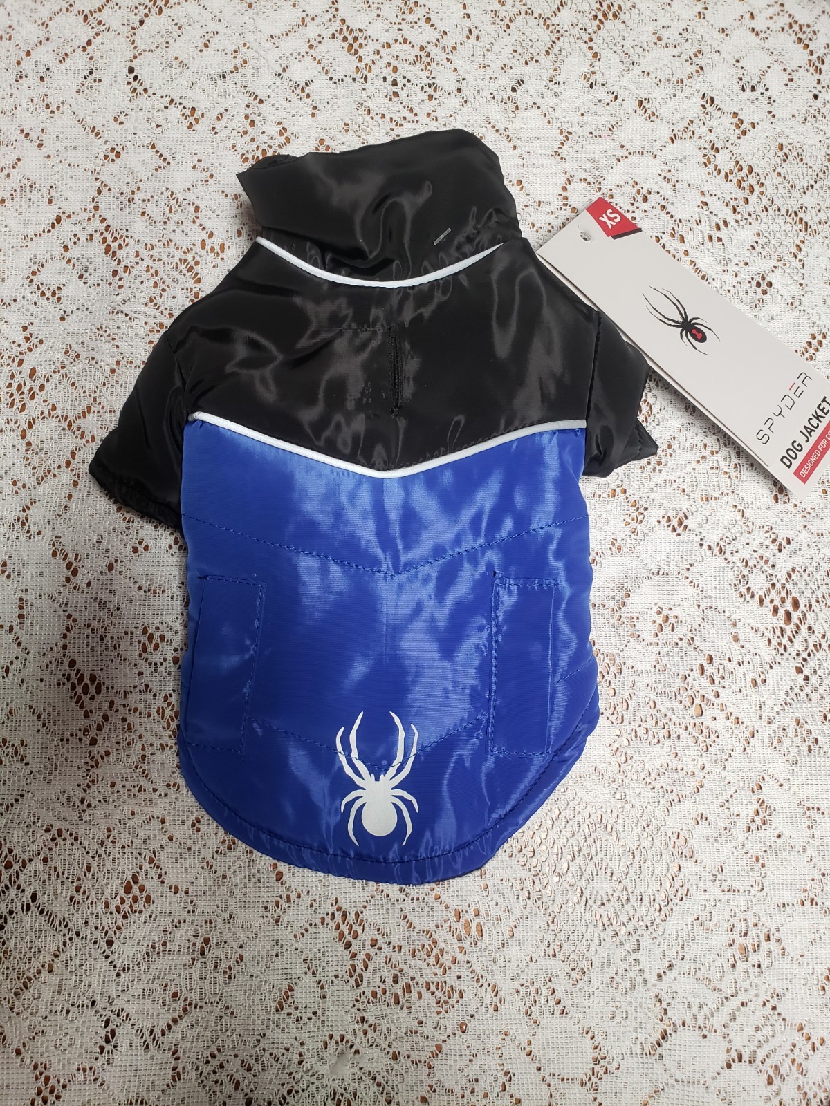 New Spyder Dog Jacket Sz XS Xtra Small Black & Blue