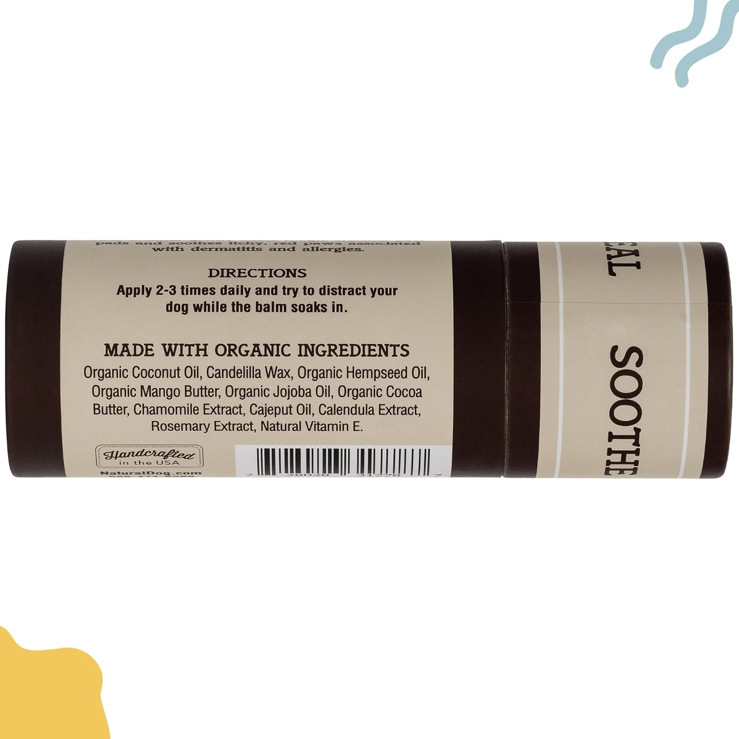Natural Dog Company Paw Soother Balm, 2 Oz. Stick, Dog Paw Cream and Lotion, Moi