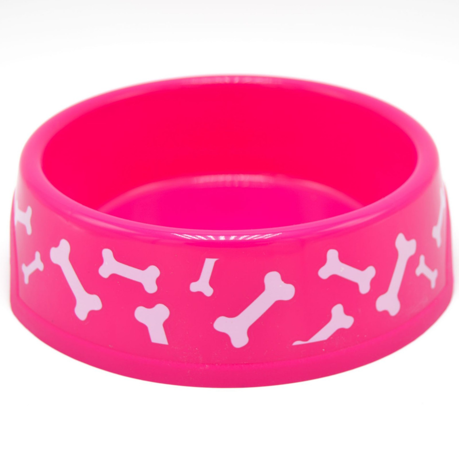 Pet bowl Feeding Water Plastic Dish Bowl Plate with Bones 20 oz dog cat. D: 5.5″