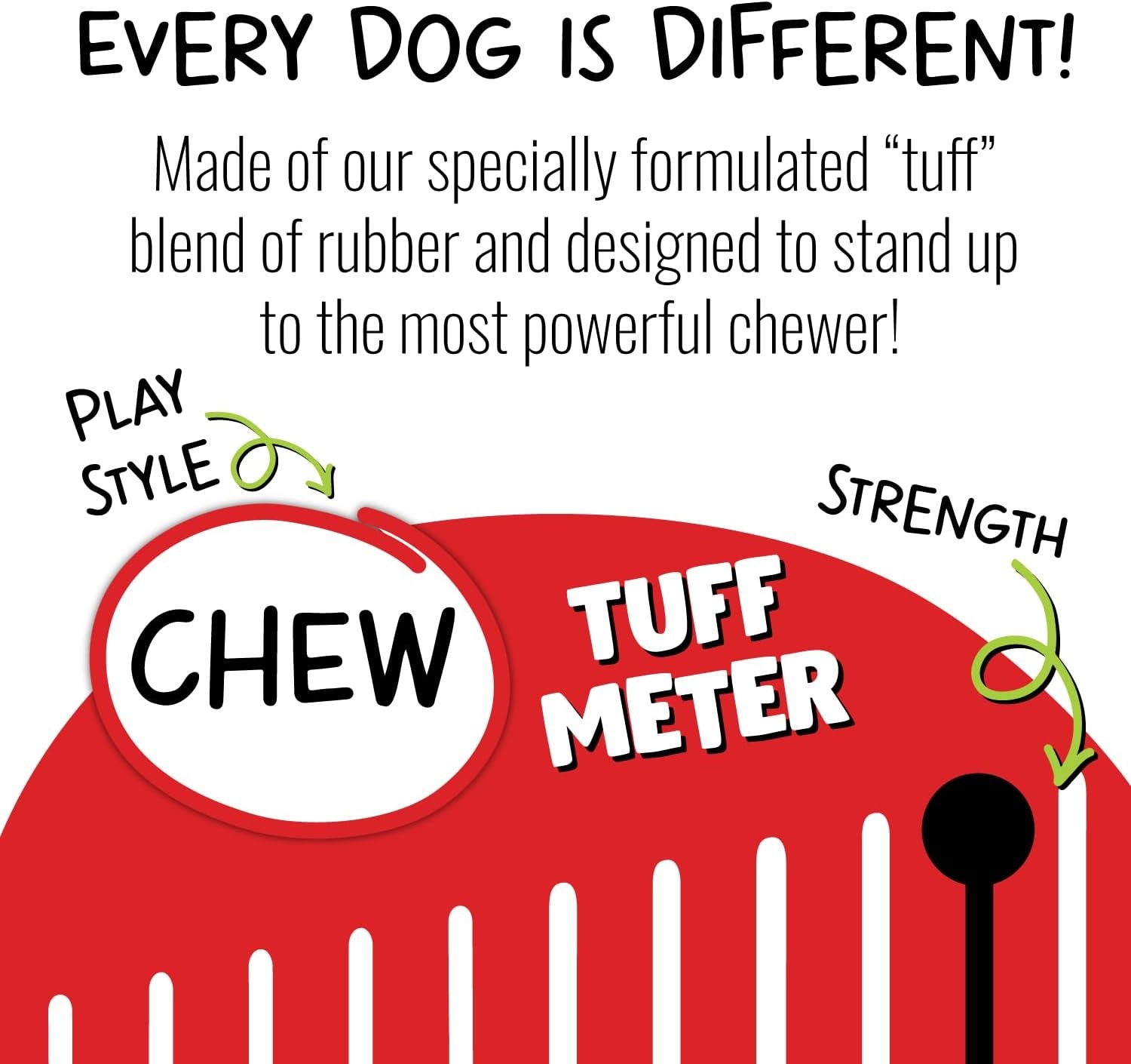 Jolly Pets Jolly Tuff Tosser Unique Rubber Durable Interactive Dog Toy 3 inch