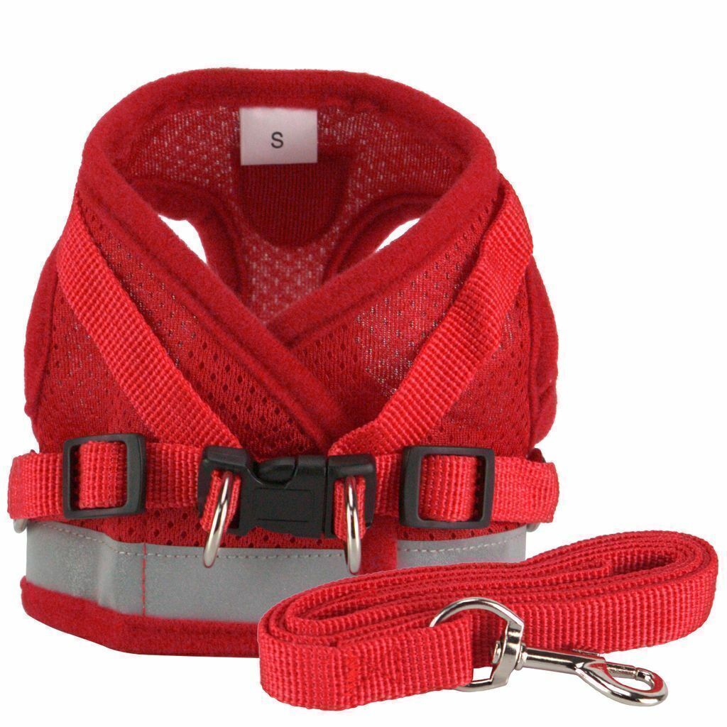 Dog Harness Chihuahua Pug Pet Control Mesh Walk Collar Vest Harnes and Leash Set