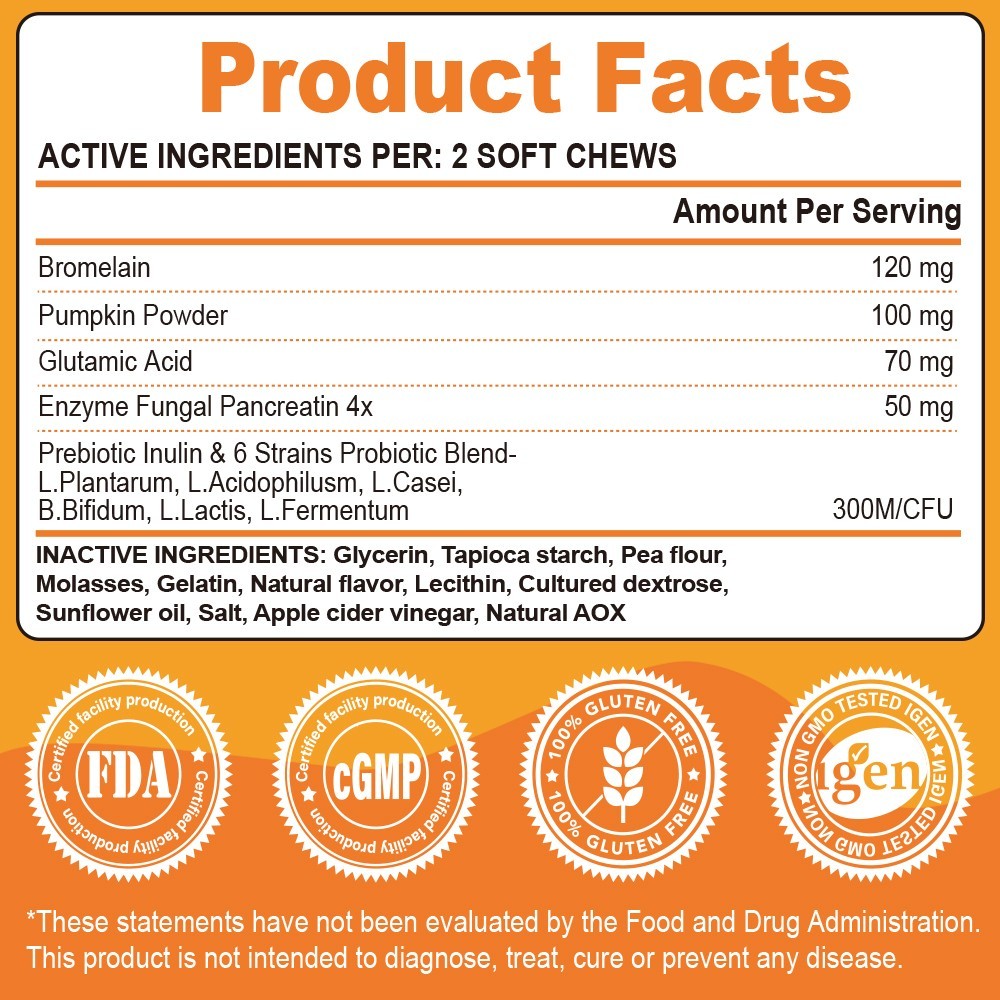 Stop Eating Poop, Digestive Enzymes & Breath Aid Support Supplement For Dogs