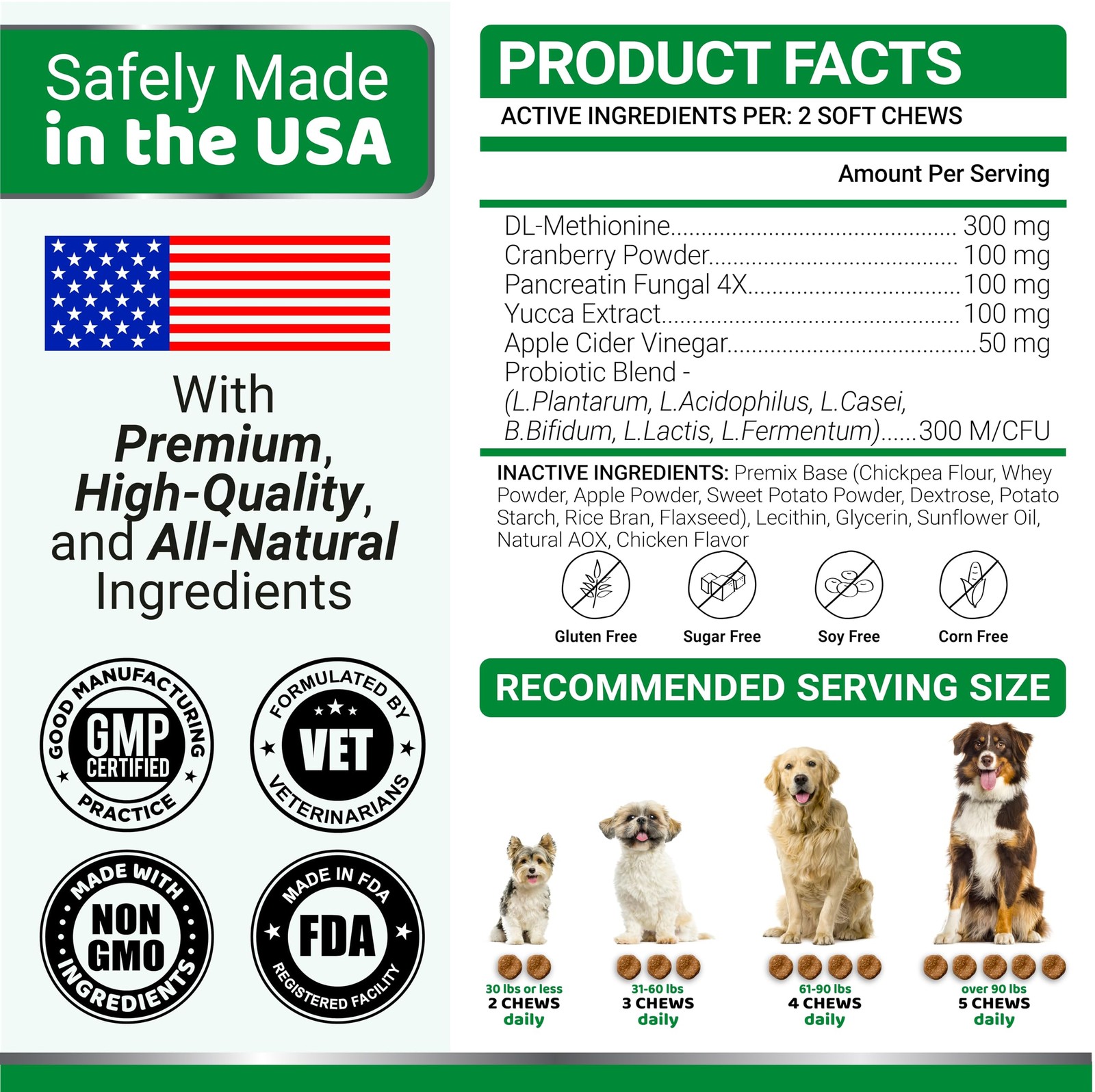 YUMA’S Dog Urine Neutralizer for Lawn – 170 Chews – Green – 170