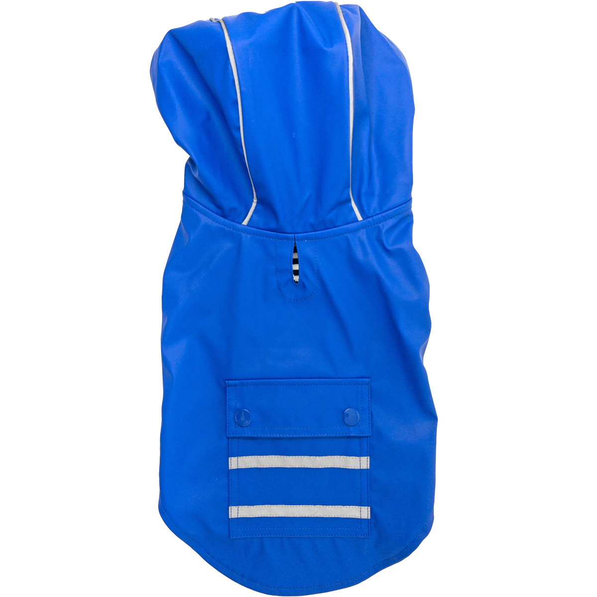 Doggie Design Dog Slicker Raincoat Blue Striped Lining Reflective Hood XS-3XL