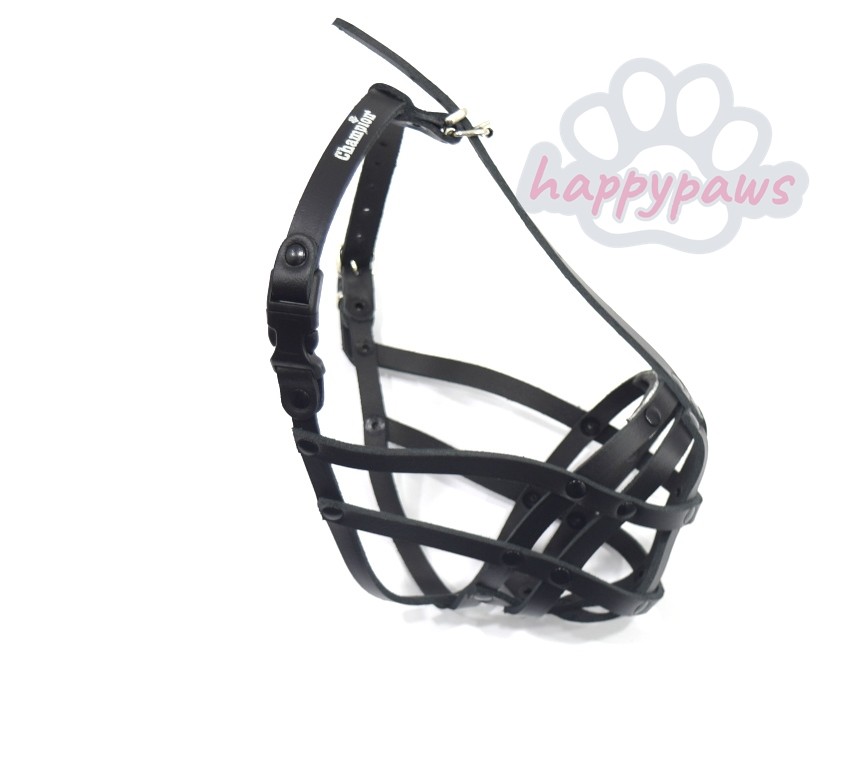 Leather Dog Muzzle | Shih Tzu & other flat faced short snouts | Strong, Stylish