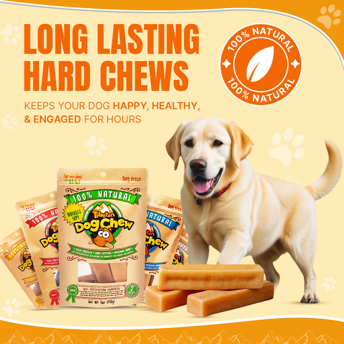 Yak Cheese CHEWS for SMALL DOGS – 15pc, Natural and Easily Digestible Dog Treats
