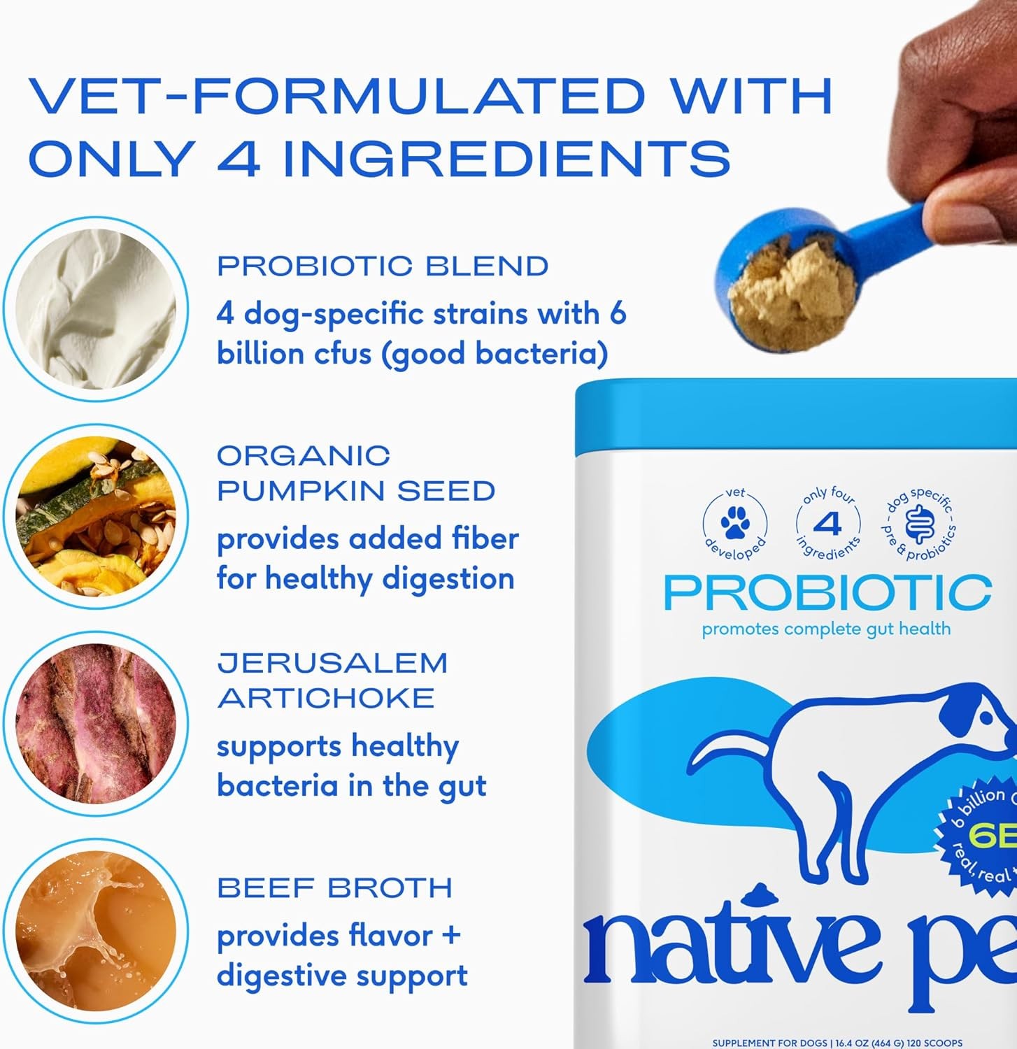(2 PACK) Native Pet Probiotics for Dogs – EXPIRES 12/2026 – NEW SEALED