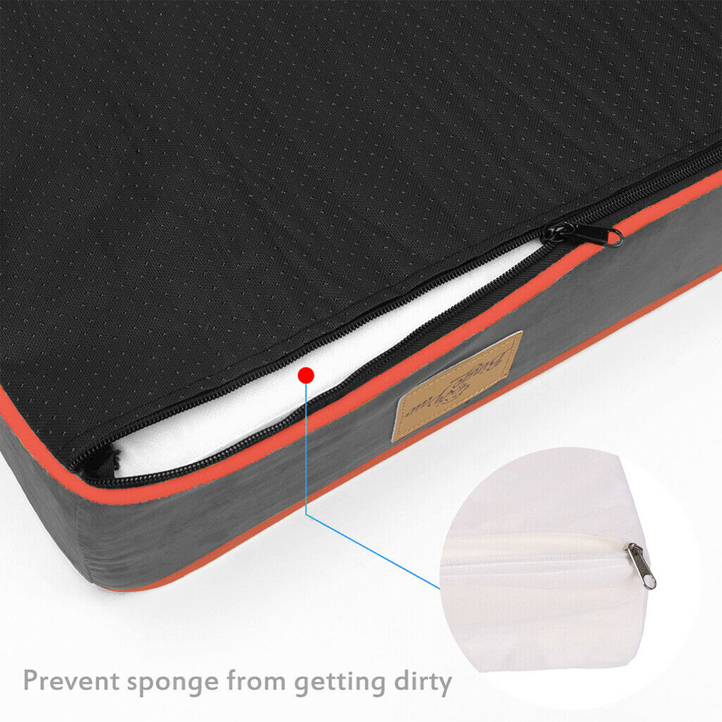 All Size S-XXXL Waterproof Orthopedic Dog Bed Solid Foam Pet Crate Bed Zip Cover
