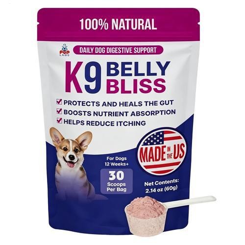 K9 Belly Bliss Dog Probiotic Powder 30 Scoops Gut Digestive Support