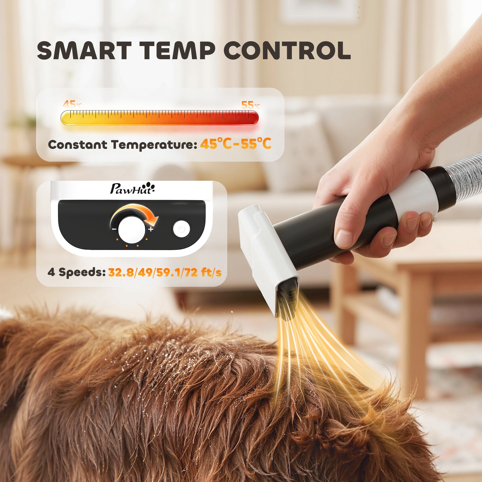 PawHut 5 in 1 Dog Grooming Vacuum & Dryer w/ Clipper for Shedding Pet Hair