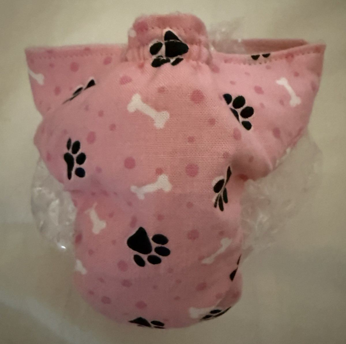 Female Dog Puppy Pet Diaper Washable Pant Sanitary Underwear PAWS BONES PINK XXS