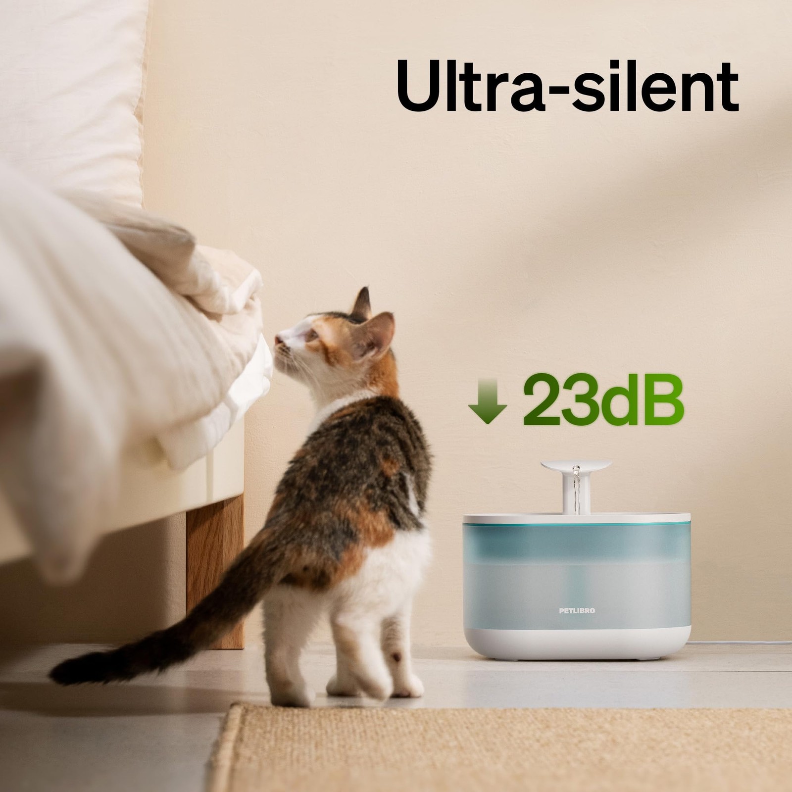 Petlibro Cat Water Fountain Ultra Quiet With Two Flow Modes, Large-siz