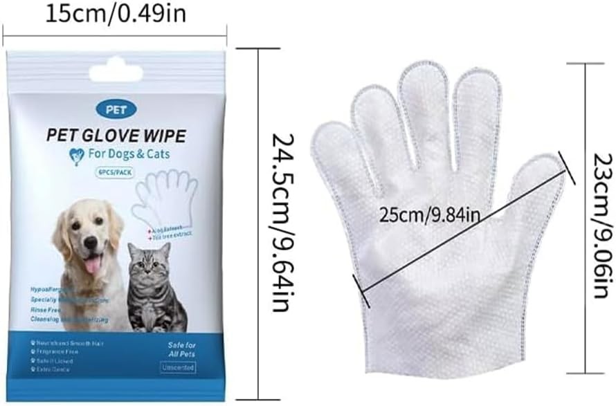 Pet Grooming Gloves Wet Wipes For Dogs And Cats Dog Cleaning Glove Wipes