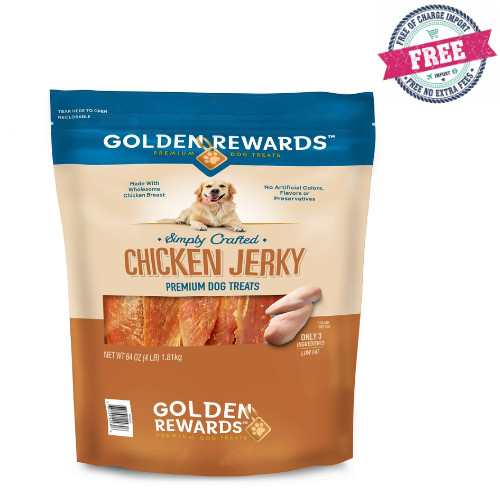 Golden Rewards Chicken Flavor Premium Dry Jerky Treats for All Dogs, 64 oz