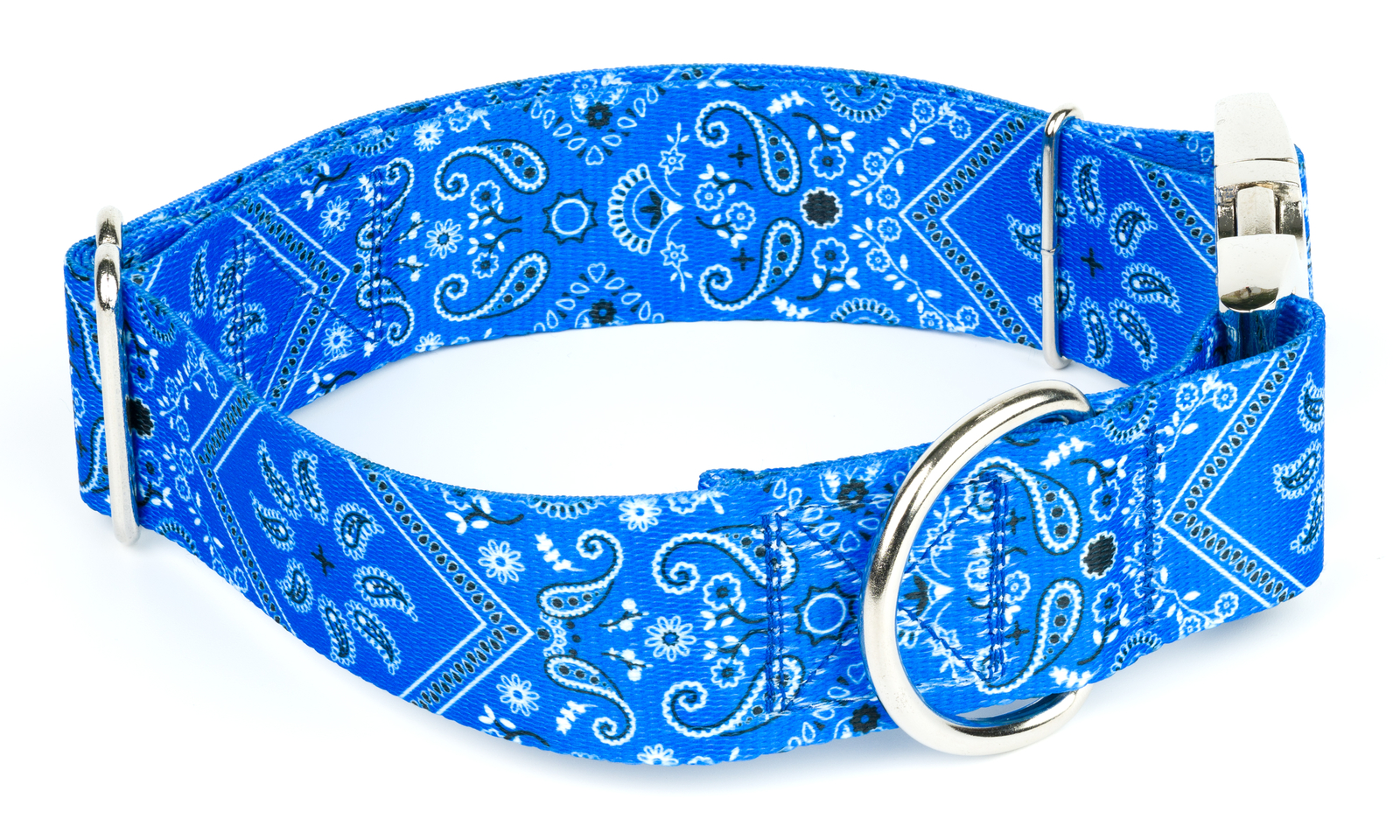 Country Brook Petz® 1 1/2 Inch Premium Blue Bandana Dog Collar