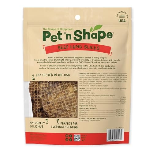 Pet ‘n Shape Beef Lung Dog Treats – Made and 9 Ounce (Pack of 1), Brown
