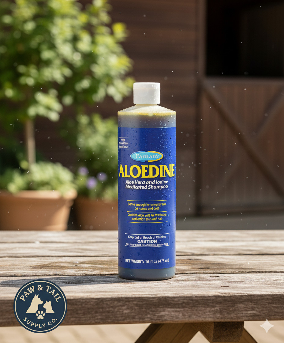Farnam Aloedine Medicated Shampoo 16 oz Great for Horses Dogs Moisturizing