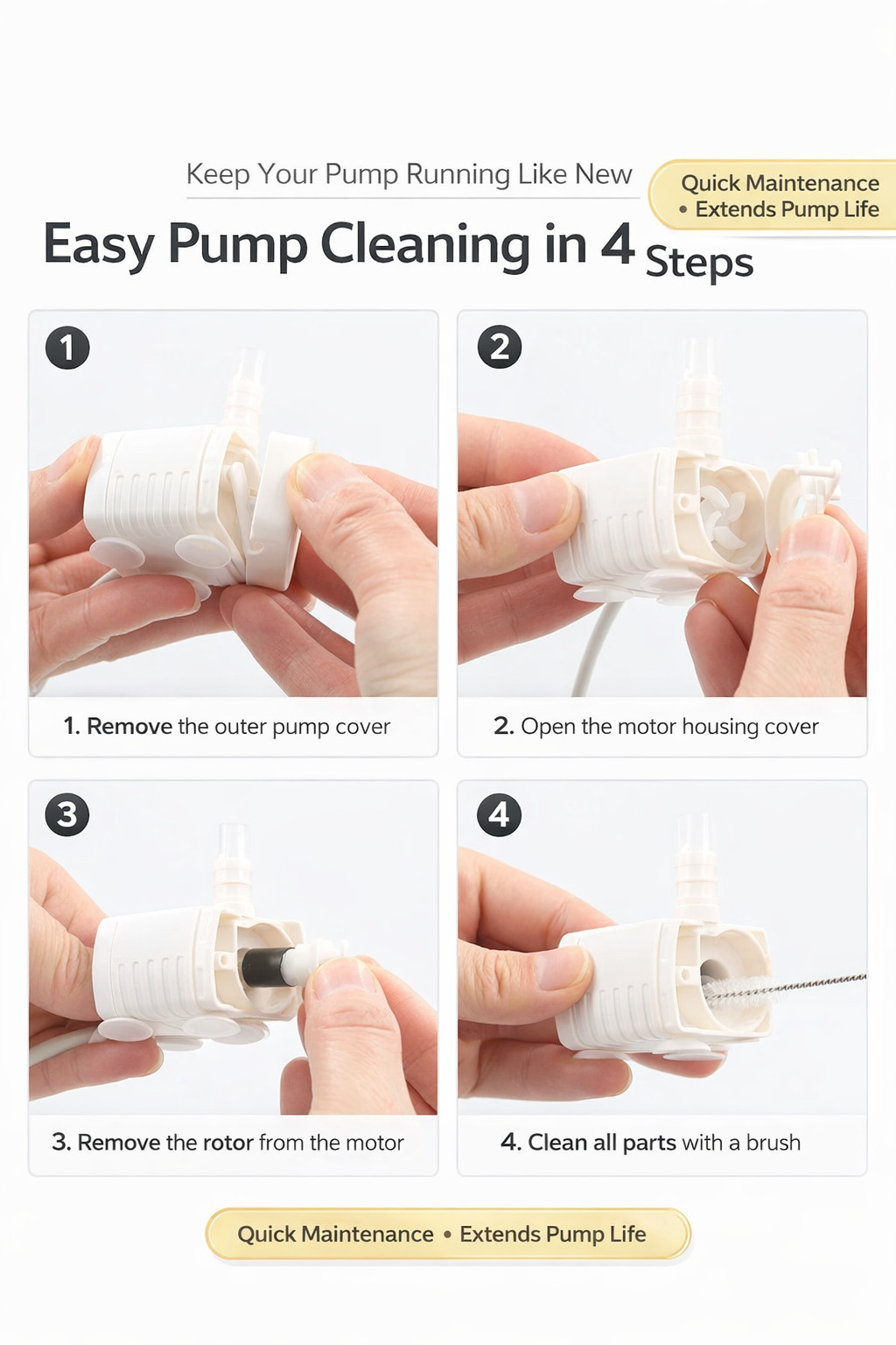 Pet Water Fountain Pump Replacement Pump for Stainless Steel Cat Water Dispenser