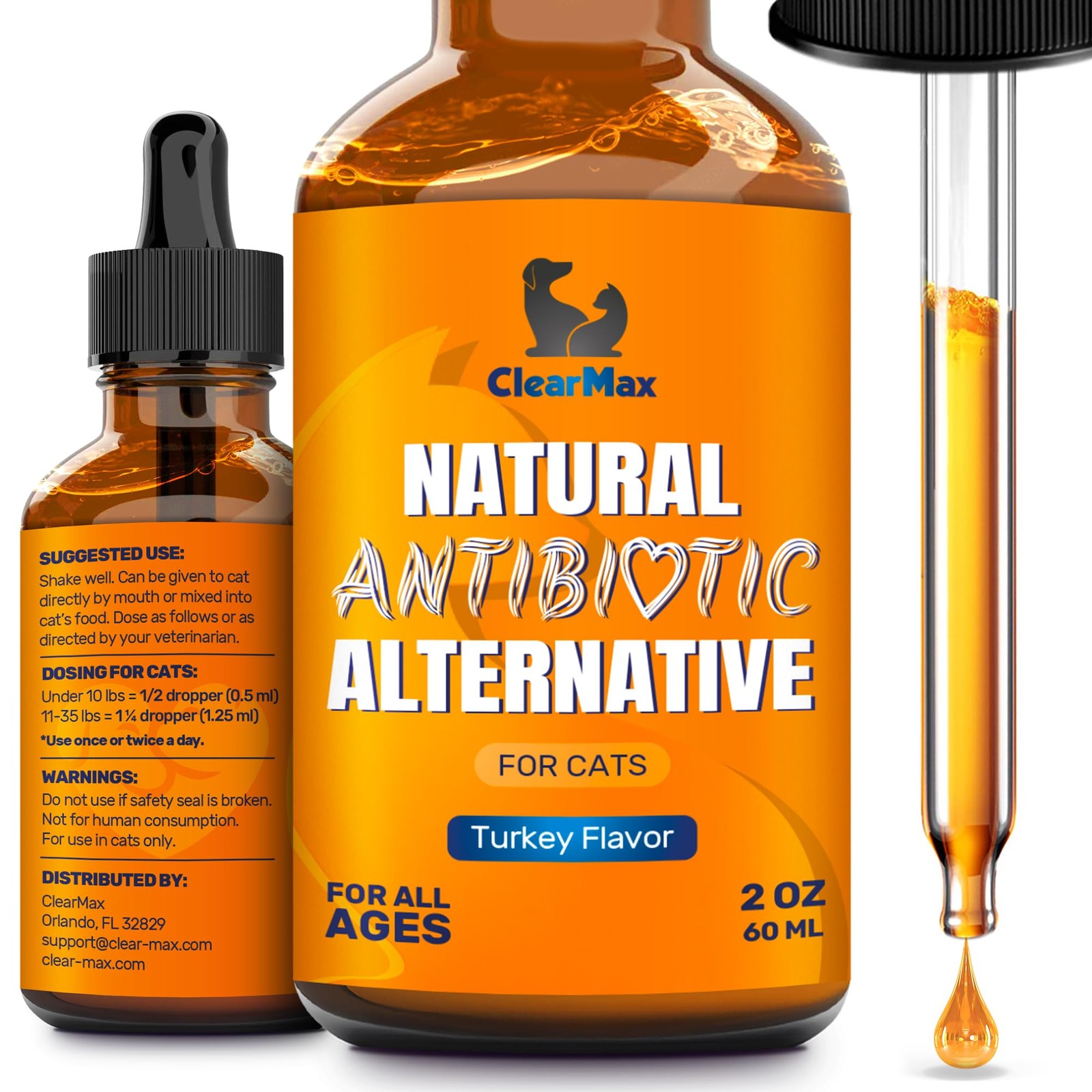Antibiotics for Cats in Drops – Сat Respiratory 1 Pack x 2 Fl Oz, Turkey