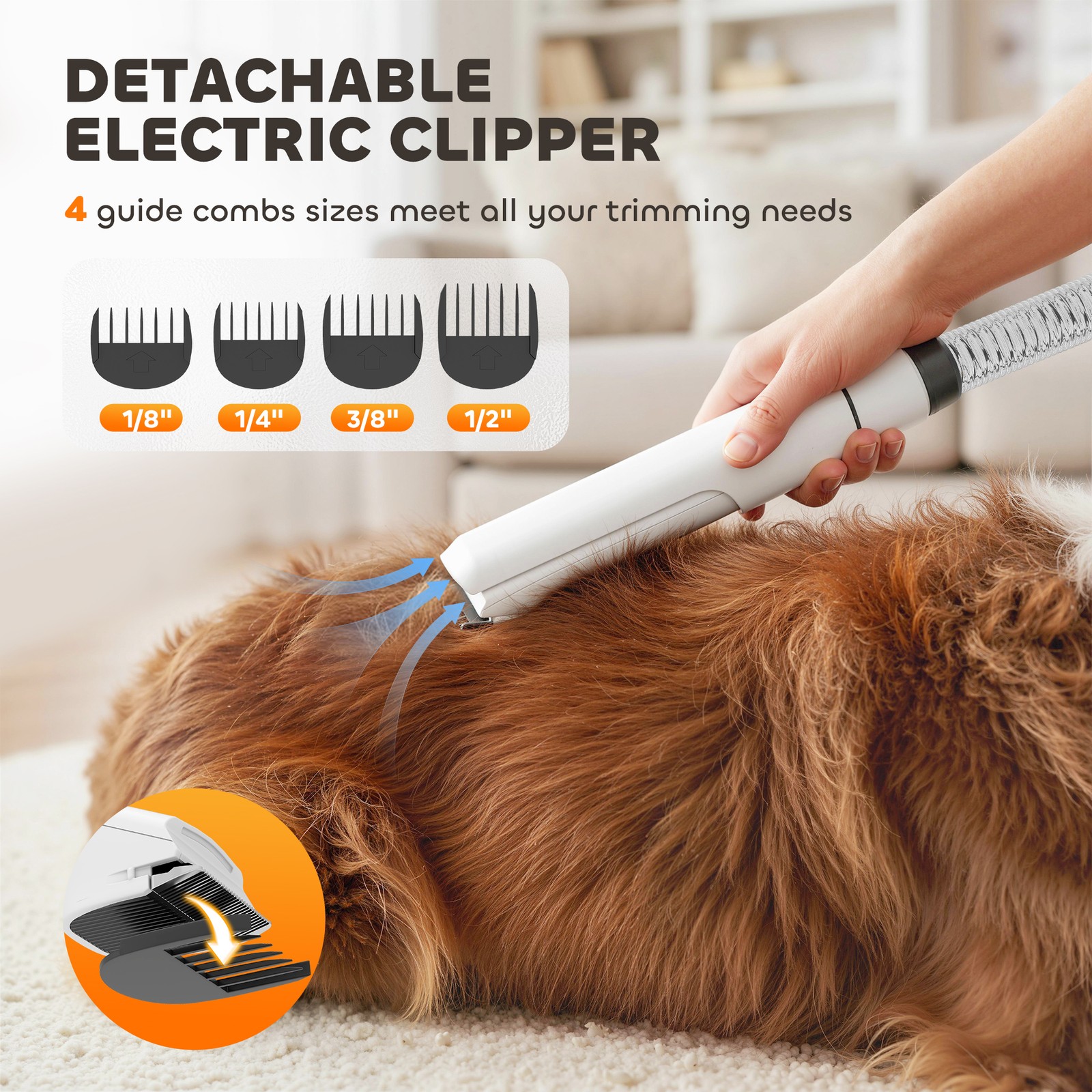 PawHut 5 in 1 Dog Grooming Vacuum & Dryer w/ Clipper for Shedding Pet Hair