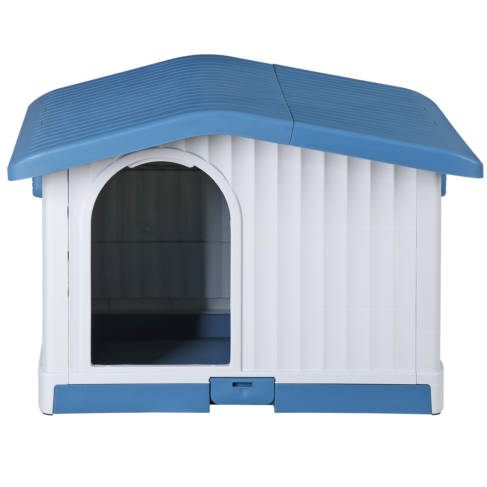 Large Plastic Dog House Indoor Outdoor Dog Kennel Waterproof Puppy Shelter Blue
