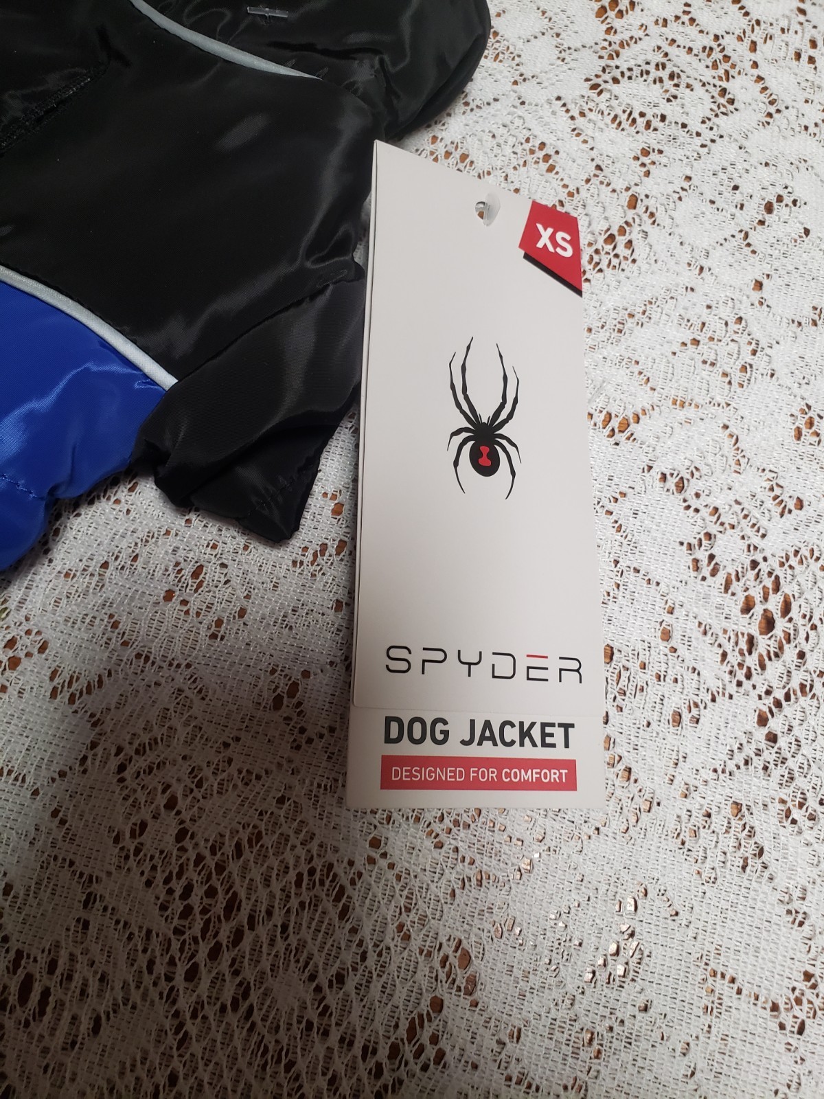 New Spyder Dog Jacket Sz XS Xtra Small Black & Blue