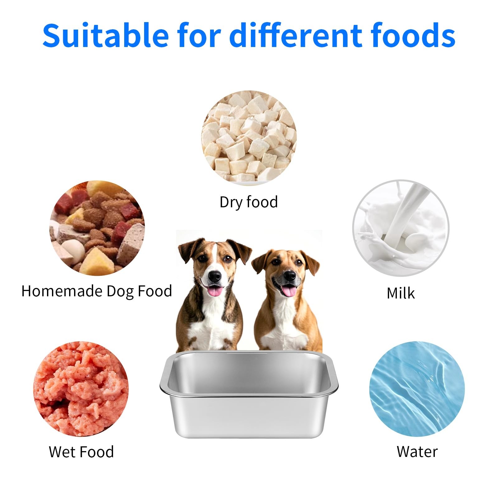 Ohtomber Stainless Steel 1.25 Gallons Large Dog Water Bowl Metal Pet Dog Wate…