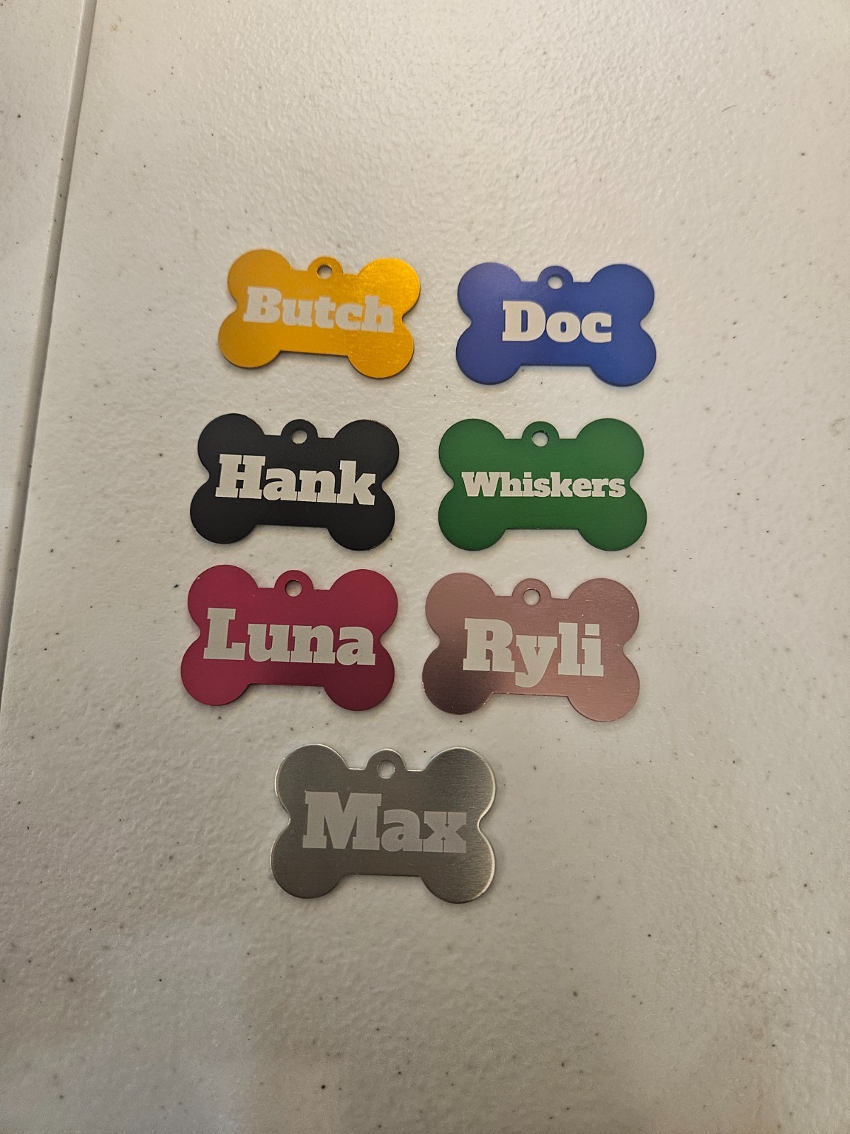 Custom Laser Engraved Dog Bone Pet ID Tag Personalized Name Phone Number