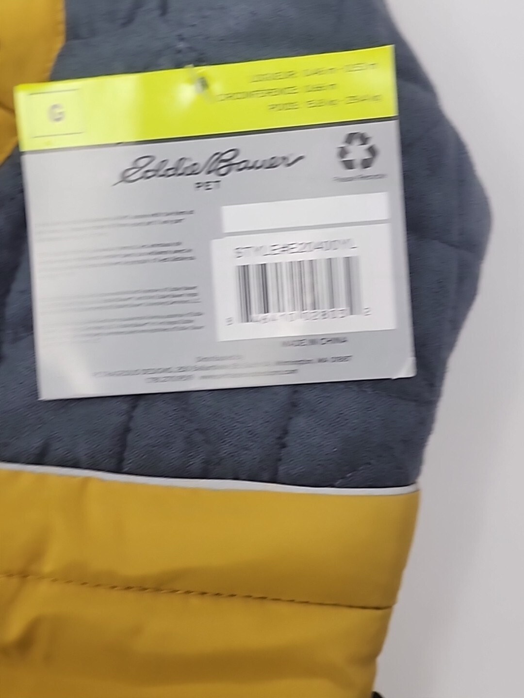 Eddie Bauer Pet Apparel DOG Jacket Fleece Cold Winter Coat LARGE 35-65 lbs NWT