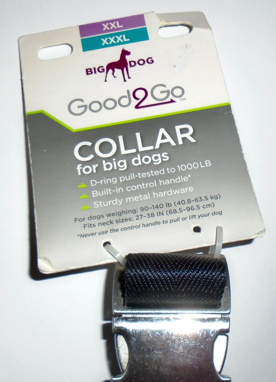 NWT Good2Go / BIG DOG COLLAR, BLACK ~ SIZE: XXL/XXXL 27-38 In