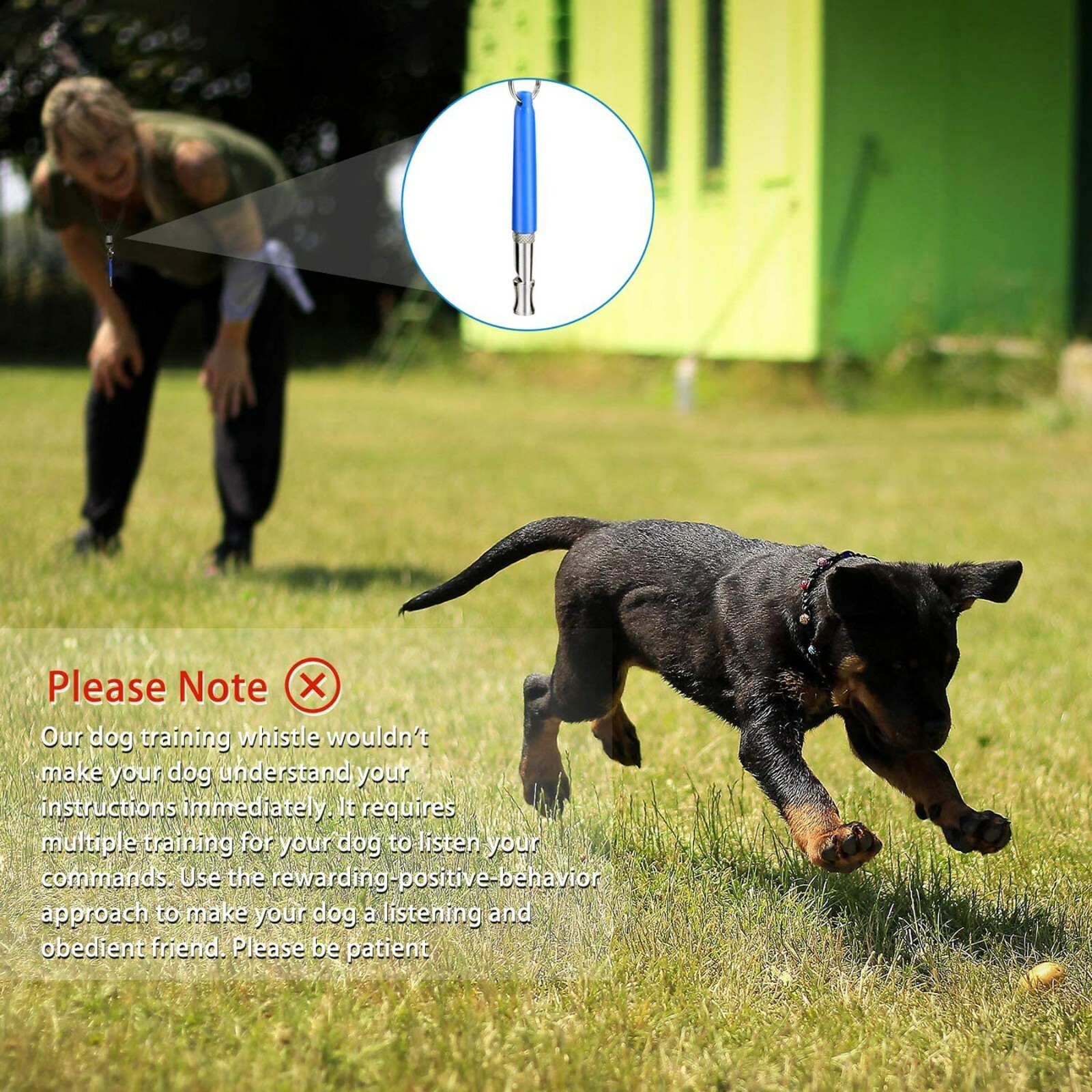2pc Dog Training WHISTLE UltraSonic Obedience Stop Barking Pet Sound Pitch Black