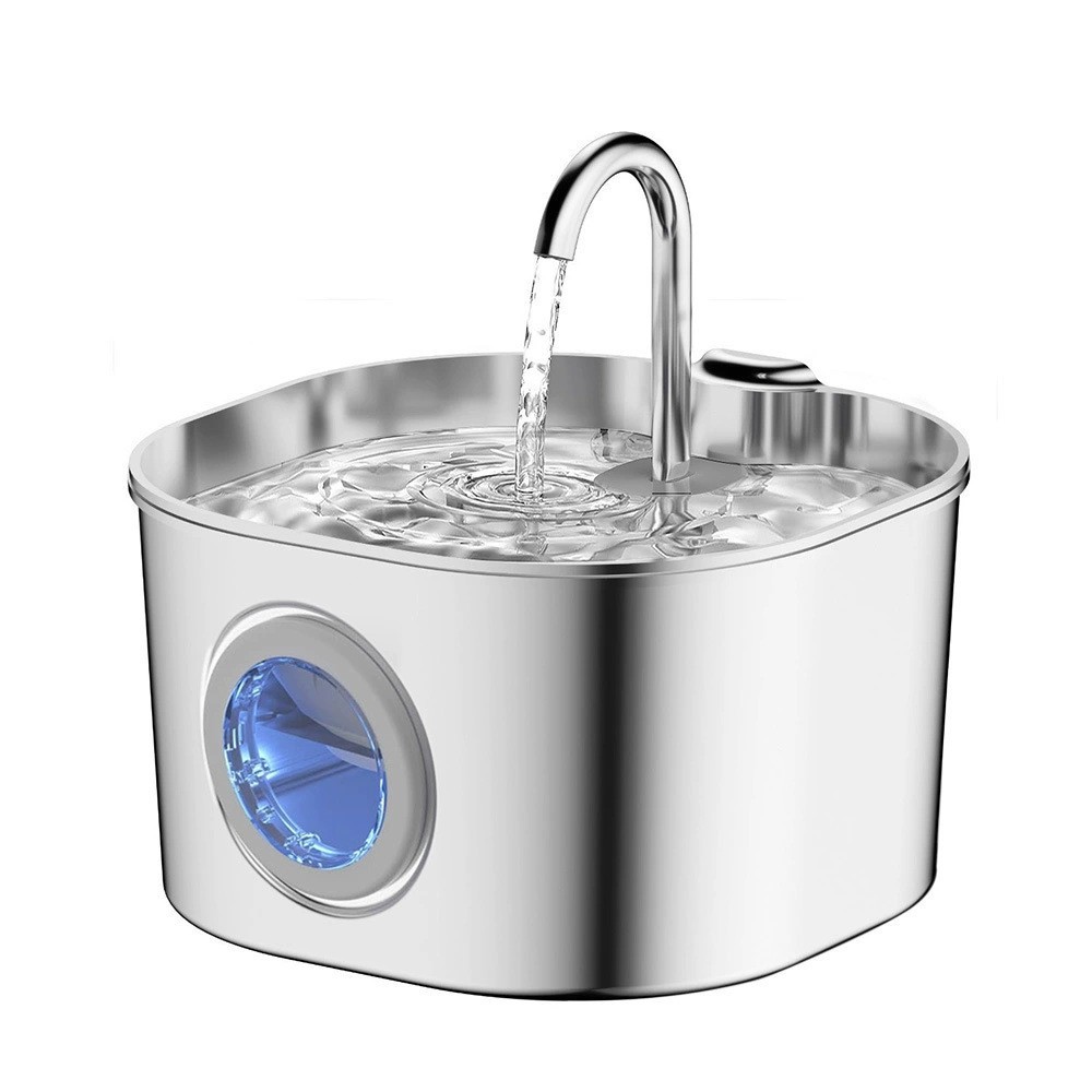 3.2L/2.2L Stainless Steel Cat Dog Water Fountain Pet Drinking Fountain Dispenser