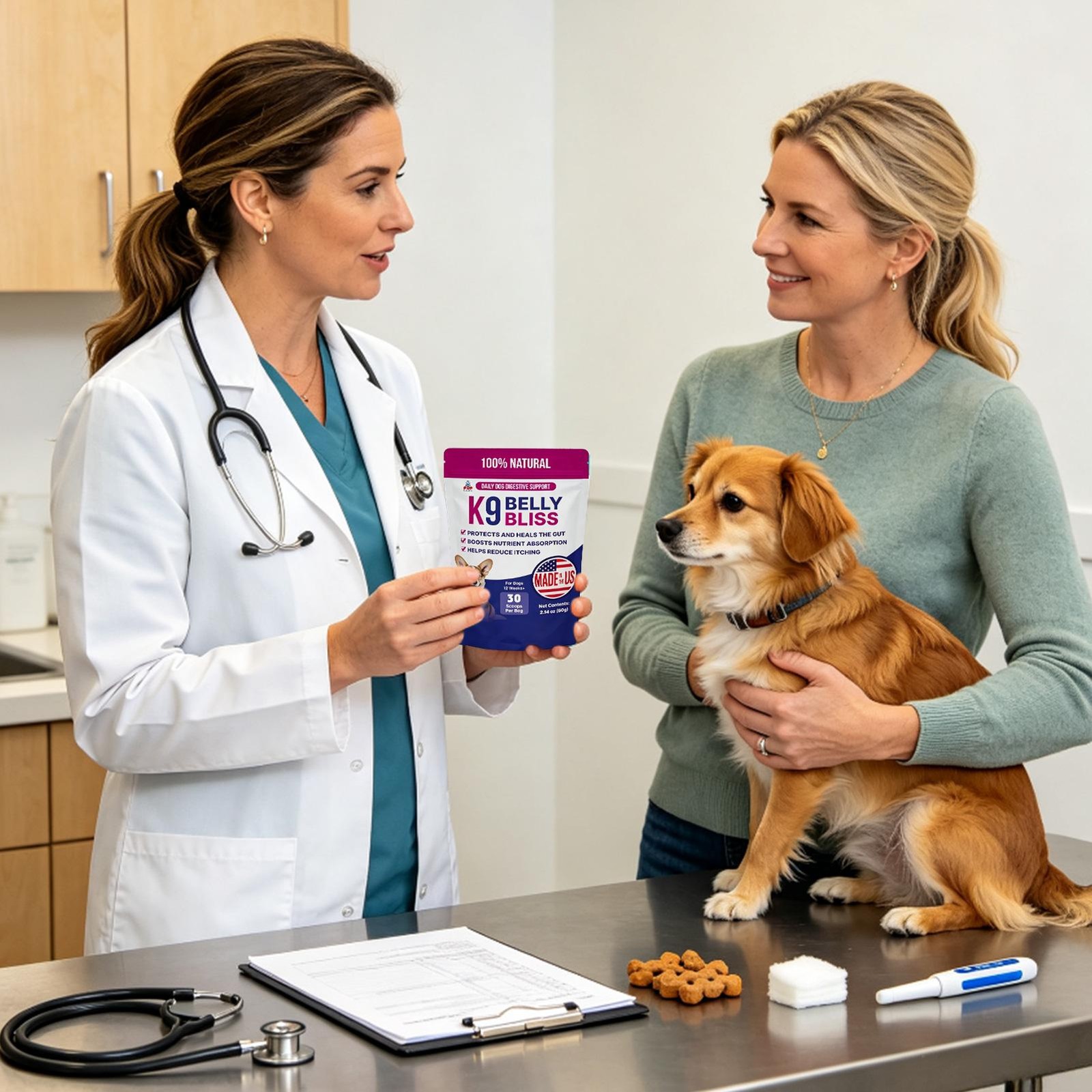 K9 Belly Bliss Dog Probiotic Powder 30 Scoops Gut Digestive Support