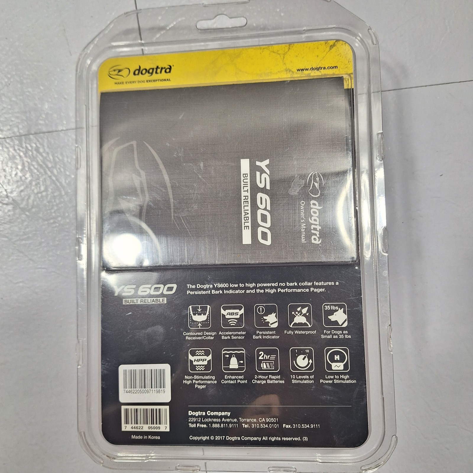 Dogtra YS600 High Powered No Bark Collar Medium to Large Breed Dogs YS 600