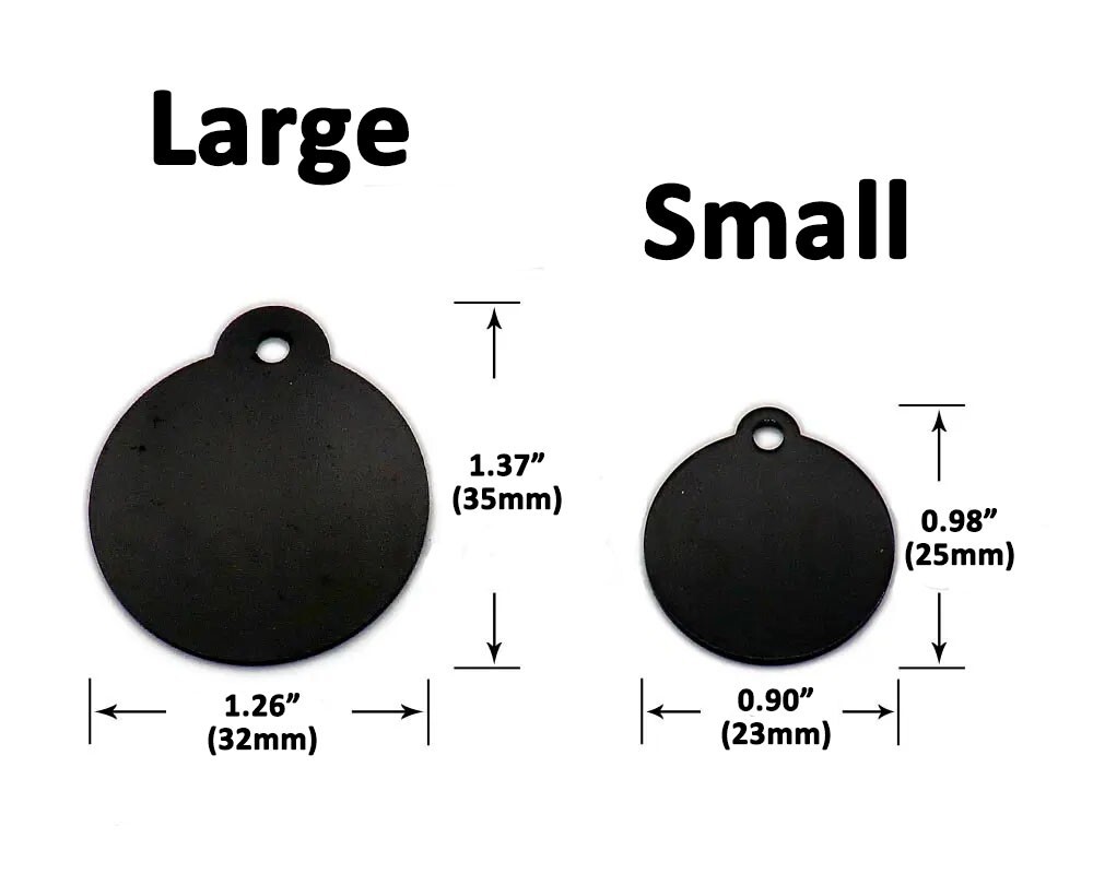 Custom Engraved Personalized Dog Pet tags Double Side Round ID Dog Cat Tag