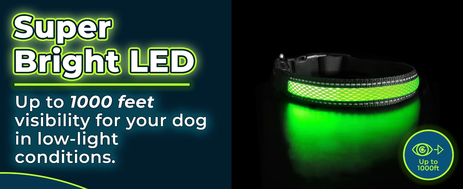 Balk Pets Led Dog Collar High Visibility Glow in The Dark Anti Car Accident Nigh