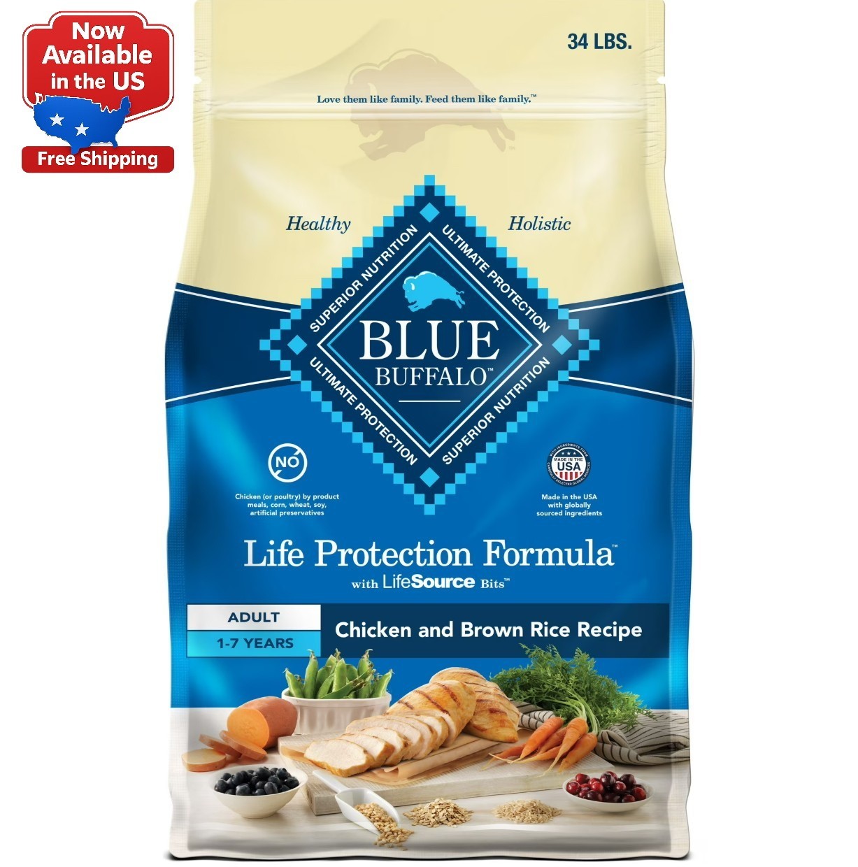 Blue Buffalo Life Protection Formula Adult Dry Dog Food – Chicken & Brown Rice