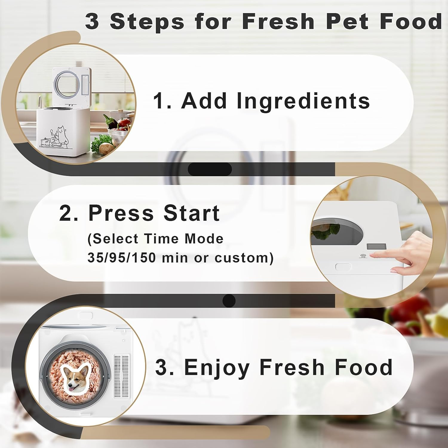 All-in-One Pet Fresh Food Maker: 5-in-1 Dog & Cat Multicooker