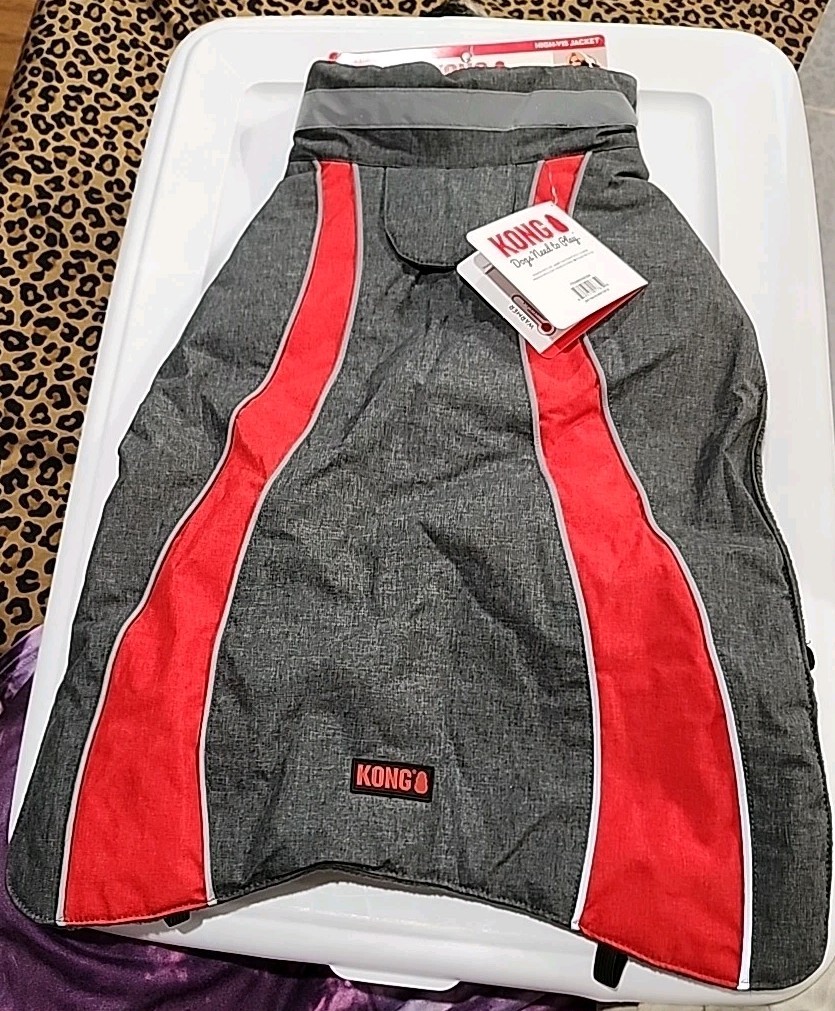 KONG Outerwear MEDIUM High Vis Water Resistant DOG JACKET 17″-20″ New NWTS