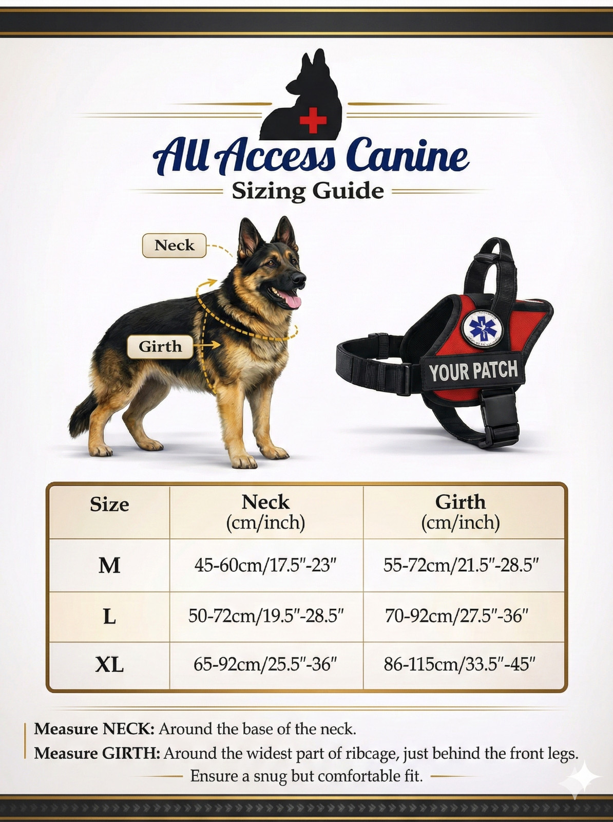 Service Dog Harness Vest Reflective – Patches – Waterproof ALL ACCESS CANINE™