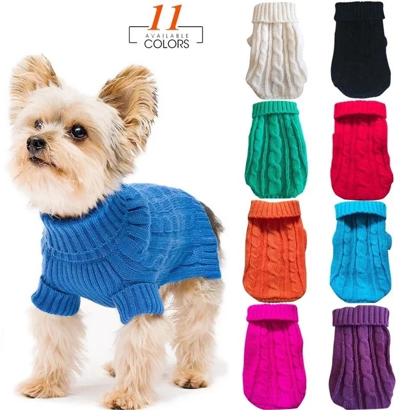 Dog Winter Clothes Knitted Sweater for Small Medium Dogs Chihuahua Puppy