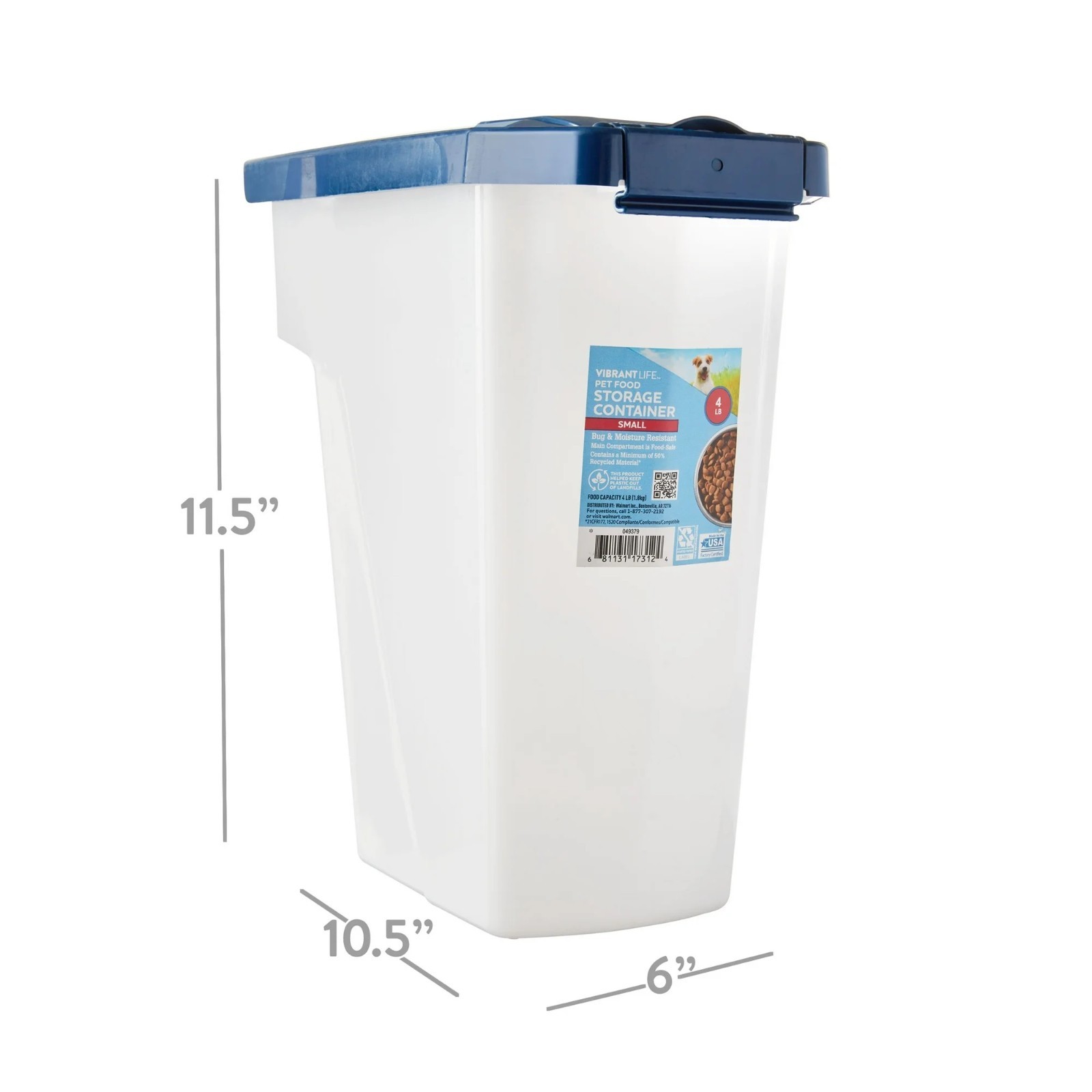 Heavy-Duty 50lb Extra Large Dry Pet Food Container w/ Locking Lid Dog Cat Supply