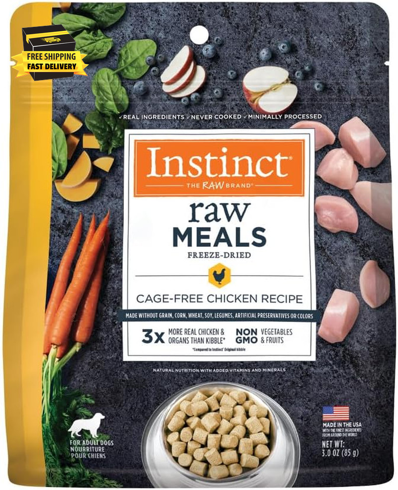 Freeze Dried Raw Meals, Natural Dry Dog Food, Grain Free – Cage Free Chicken, 3